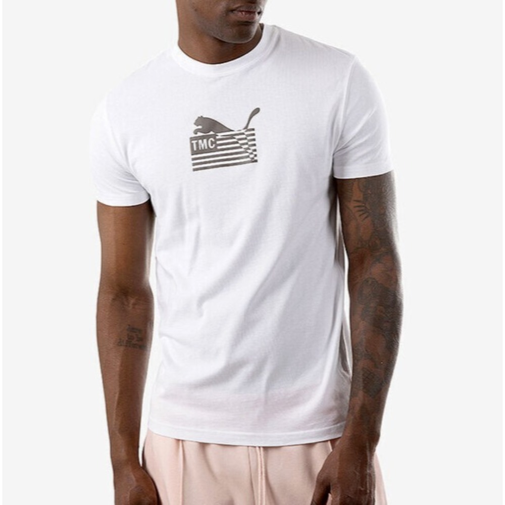 Puma X Nipsey Hussle TMC The Hustle Way White Short Sleeve T-Shirt Men's Small
